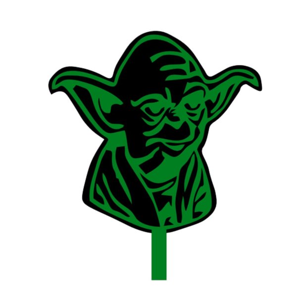 Large 3D Yoda Green Acrylic Cake Topper - Picture 2 of 2